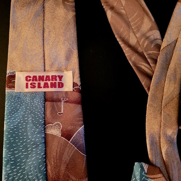 Golf-themed Neck Tie (by Canary Island) - Picture 2 of 2